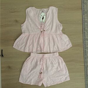 NWT Salty Lemon Pink Cotton Set